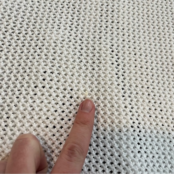 Sandro Paris open knit white fringe sweater women’s Small-medium - Picture 10 of 12